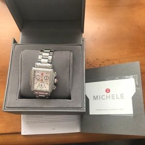 Michele diamond deco watch
